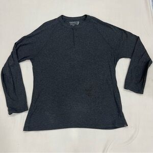 Faherty Cloud Cotton Long Sleeve Soft Henley Shirt Charcoal Gray Mens XL
